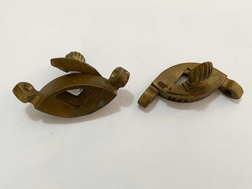 Antigas Peças Fixadoras Cantoneira Decorativas Em Bronze -l2