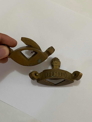 Antigas Peças Fixadoras Cantoneira Decorativas Em Bronze -l2