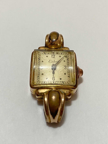 Relógio Antigo Suíço Eska Dourado 20 Microns